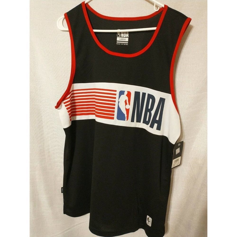 NBA Mens Jersey Size Large Black Red White